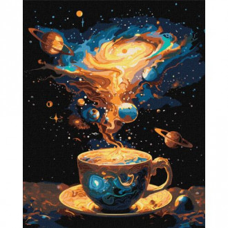 Картина по номерам с красками металлик &quot;Космическое чаепитие&quot; 40х50 см Ідейка Украина