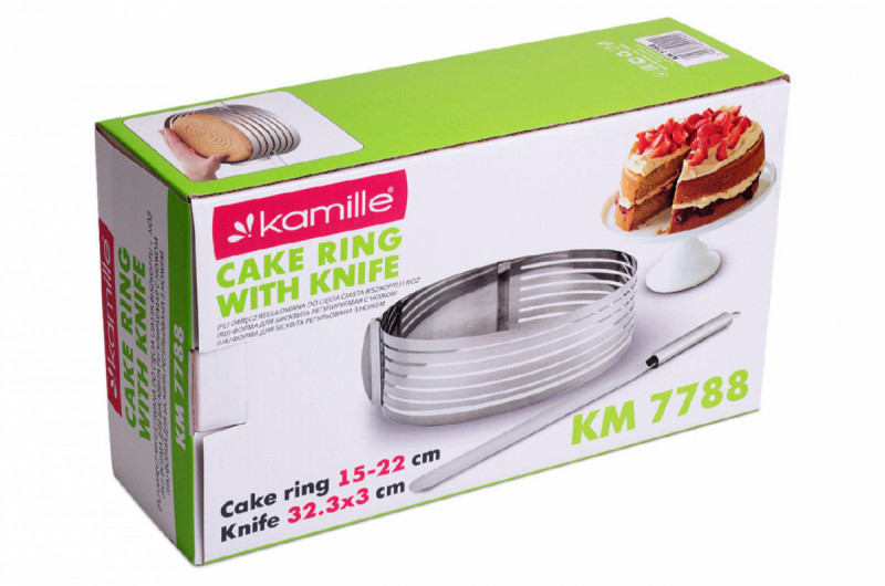 Форма для бисквита Kamille - 150-220 мм с ножом (7788)