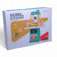 Кухня с посудой &quot;Home Kitchen&quot; на батарейках, музыка, свет, течет вода, 47 элементов (бирюзовая) Beibe Good