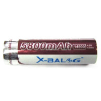 Аккумулятор Li-Ion X-BALOG 14500 5800 mAh 4.2V (как пальчиковая батарейка для фонарика)