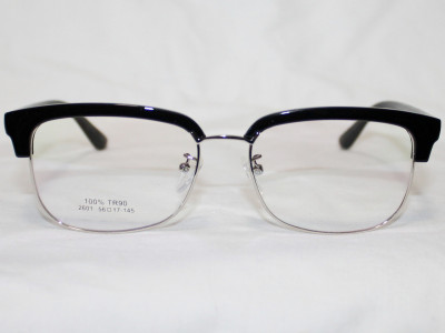 Очки-оправа для очков для зрения Sun Chi черный глянец серебро
