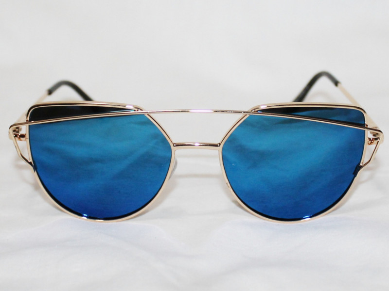 Очки солнцезащитные детские подростковые Cardeo Polarized золото поляризационные синий зеркальные