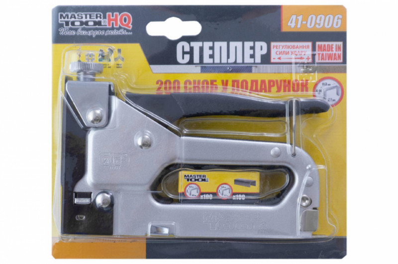 Степлер пружинный Mastertool - скоба 11,3 x 0,7 x 4-14 мм (41-0906)