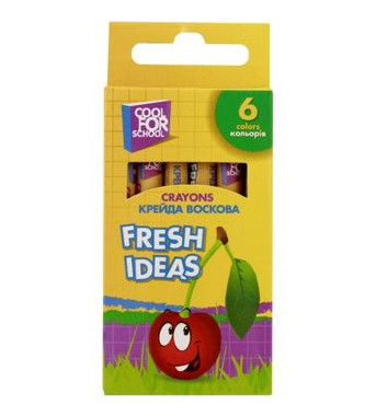Мел восковый "Fresh Ideas", 6 цветов 9 см CF60704