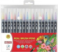 Фломастеры - кисточки REAL BRUSH, 18 цвета, линия 0,5-6 мм