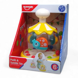 Детская игрушка &quot;Юла: Push &amp; Tumble Toy&quot;, с шариками (желтая) HUANGER