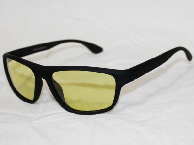 Очки солнцезащитные мужские Sun Chi Polarized TR90 черный матовый желтый поляризационные антифары