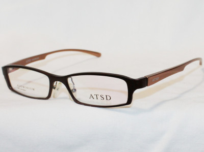 Очки-оправа для очков для зрения  ATSD AT1016 кофейный золото алюминиевая с заушником FLEX