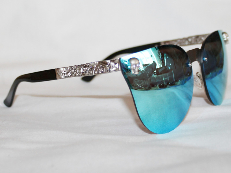 Очки солнцезащитные Lian Sun S900 серебро голубой зеркальные