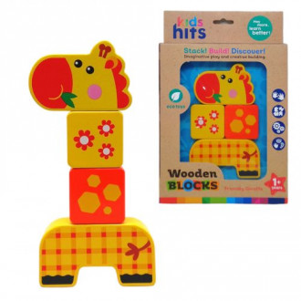 Деревянная игрушка-конструктор &quot;Wooden Blocks: Жираф&quot;, 4 элемента Kids hits