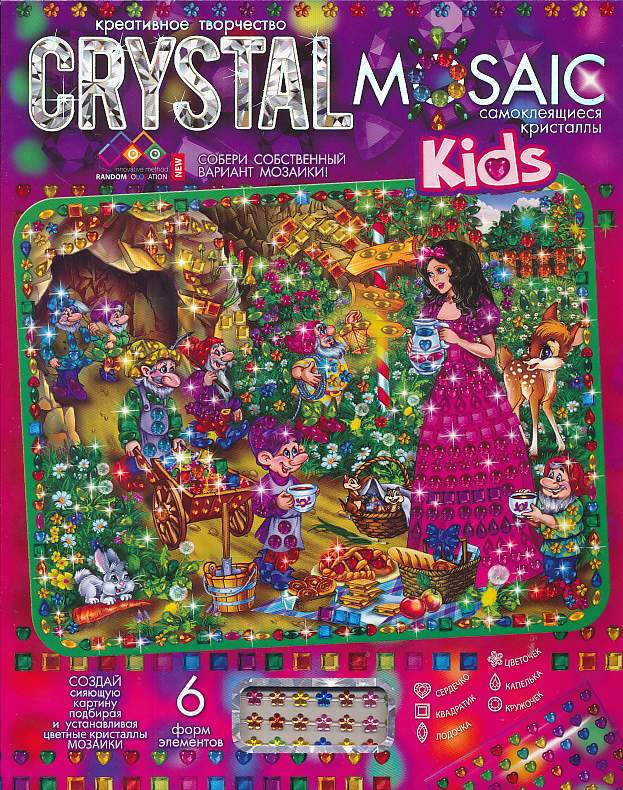 Алмазная живопись для детей &quot;CRYSTAL MOSAIC KIDS&quot; 30*21см картина камушками, самоклеящиеся кристаллы