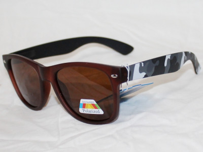 Очки солнцезащитные Sun Chi Polarized 9306 коричневый матовый заушник Flex камуфляж зима поляризационные