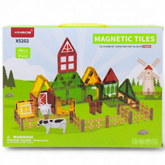 Конструктор магнитный &quot;Magnetic Tiles: ферма&quot;, 46 деталей XINBIDA