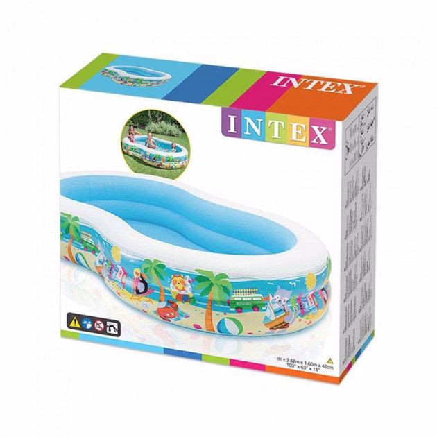 Семейный надувной бассейн Intex 56490 Swim Center Paradise Pool длина 262см ширина 160см высота 46см