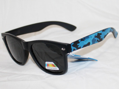 Очки солнцезащитные Sun Chi Polarized 9306 черный антрацит заушник Flex камуфляж черно-синий поляризационные