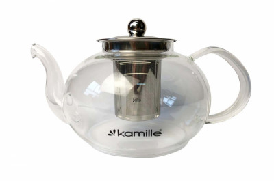 Чайник стеклянный огнеупорный Kamille - 1200мл с заварником (0783L)