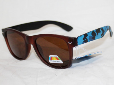 Очки солнцезащитные Sun Chi Polarized 9306 коричневый мат заушник Flex камуфляж черно-синий поляризационные