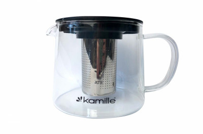Чайник стеклянный огнеупорный Kamille - 1500мл с заварником (0776L)