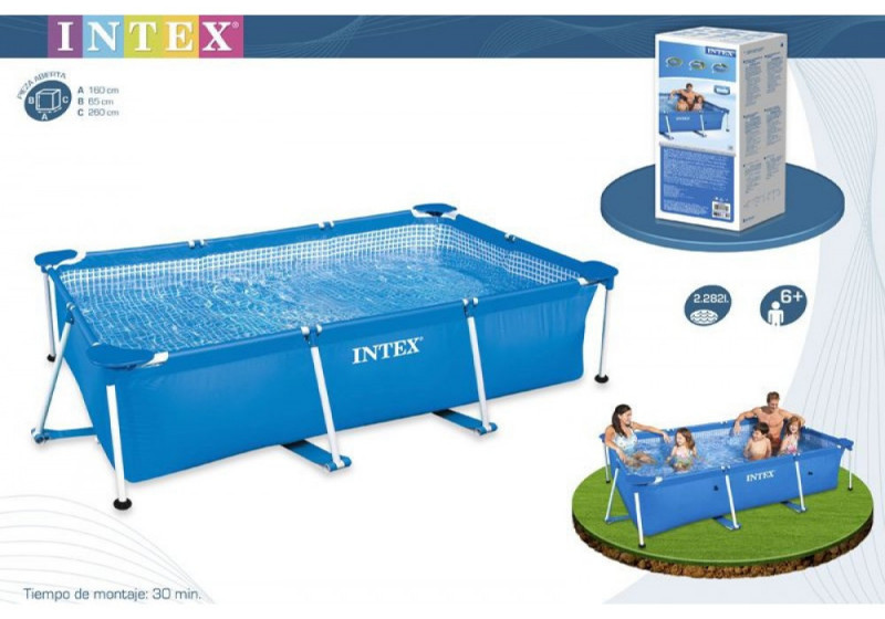 Каркасный бассейн Intex RECTANGULAR FRAME POOL для детей и взрослых Intex28271 размер 260 *160 высота 65 см