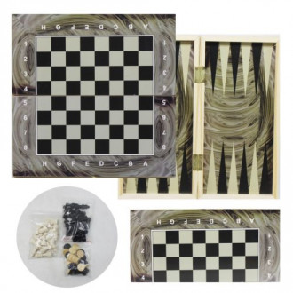 Игра 2 в 1 (шахматы и нарды) на деревянной доске MiC  